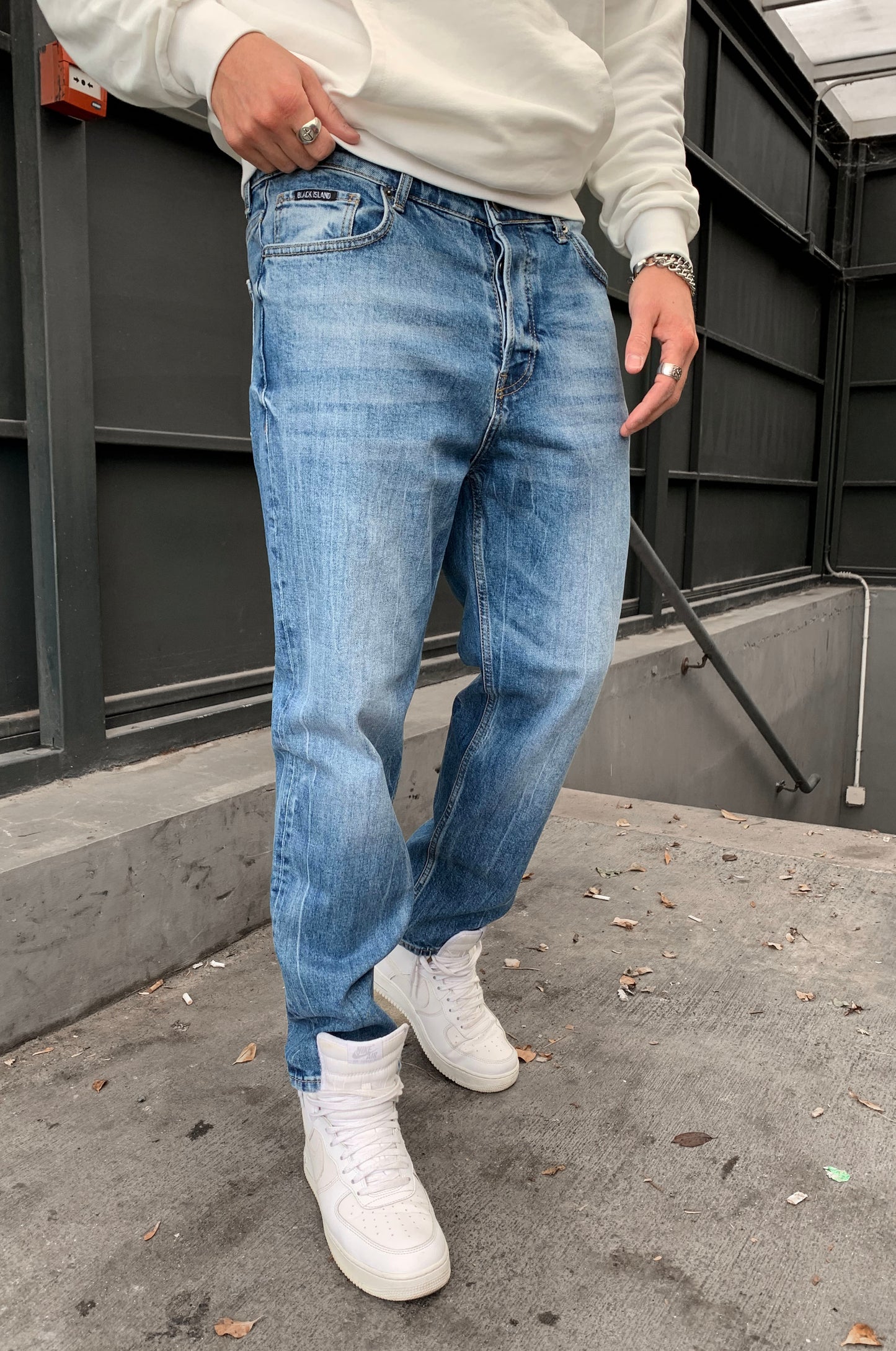 Jean Black Island 15442 Μπλε Loose fit