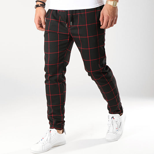 Chino Φόρμα OEM Chessred Mαυρό καρό skinny fit