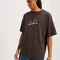 The Couture Club Puff Print Signature relaxed Fit T-Shirt - Brown TCCMAW22-88