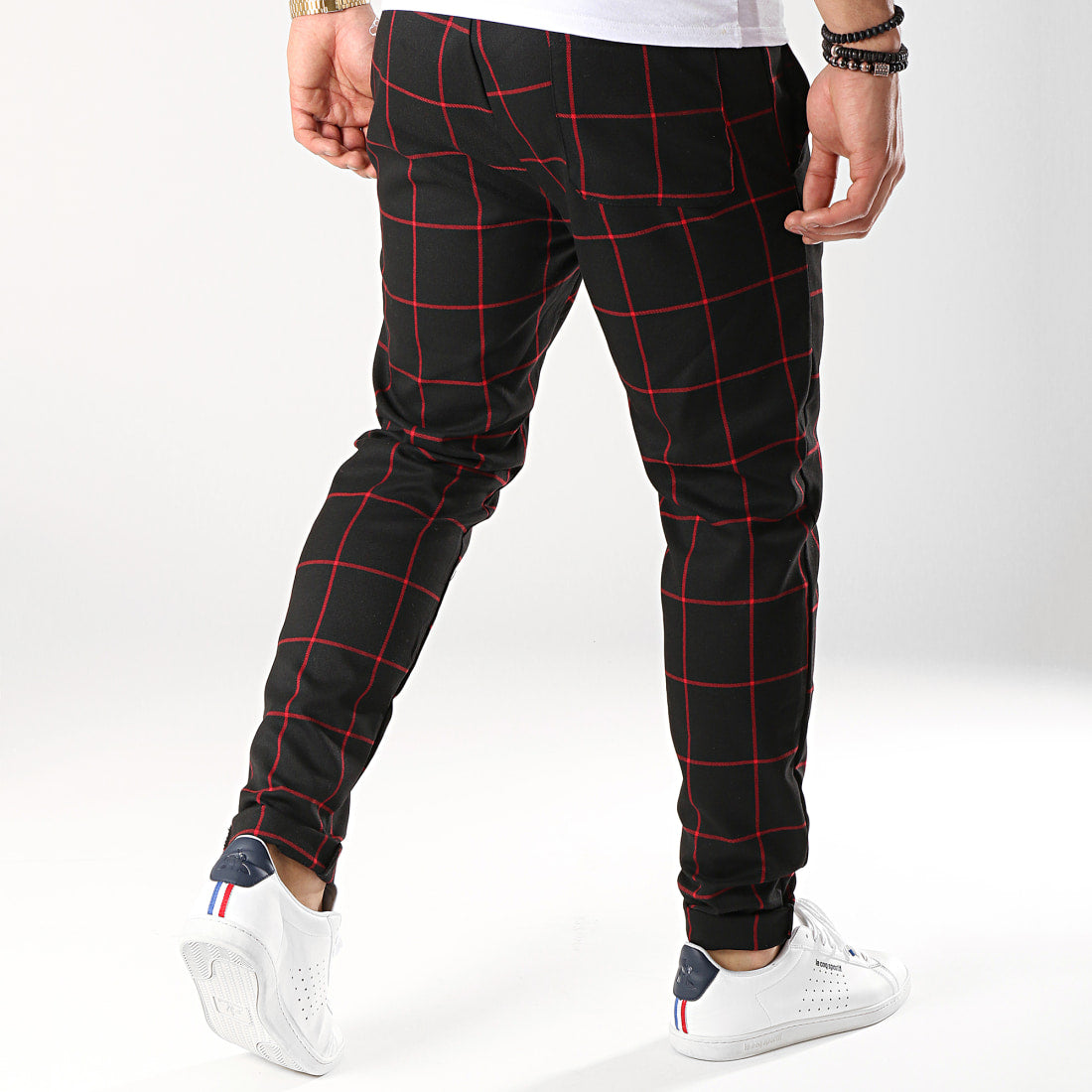 Chino Φόρμα OEM Chessred Mαυρό καρό skinny fit