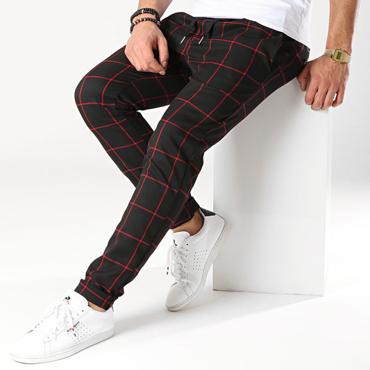 Chino Φόρμα OEM Chessred Mαυρό καρό skinny fit