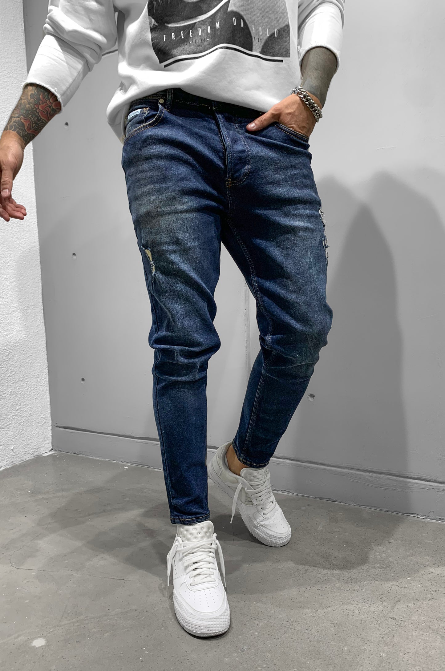 Jean Βlack Island 6446 Μπλέ Slim fit