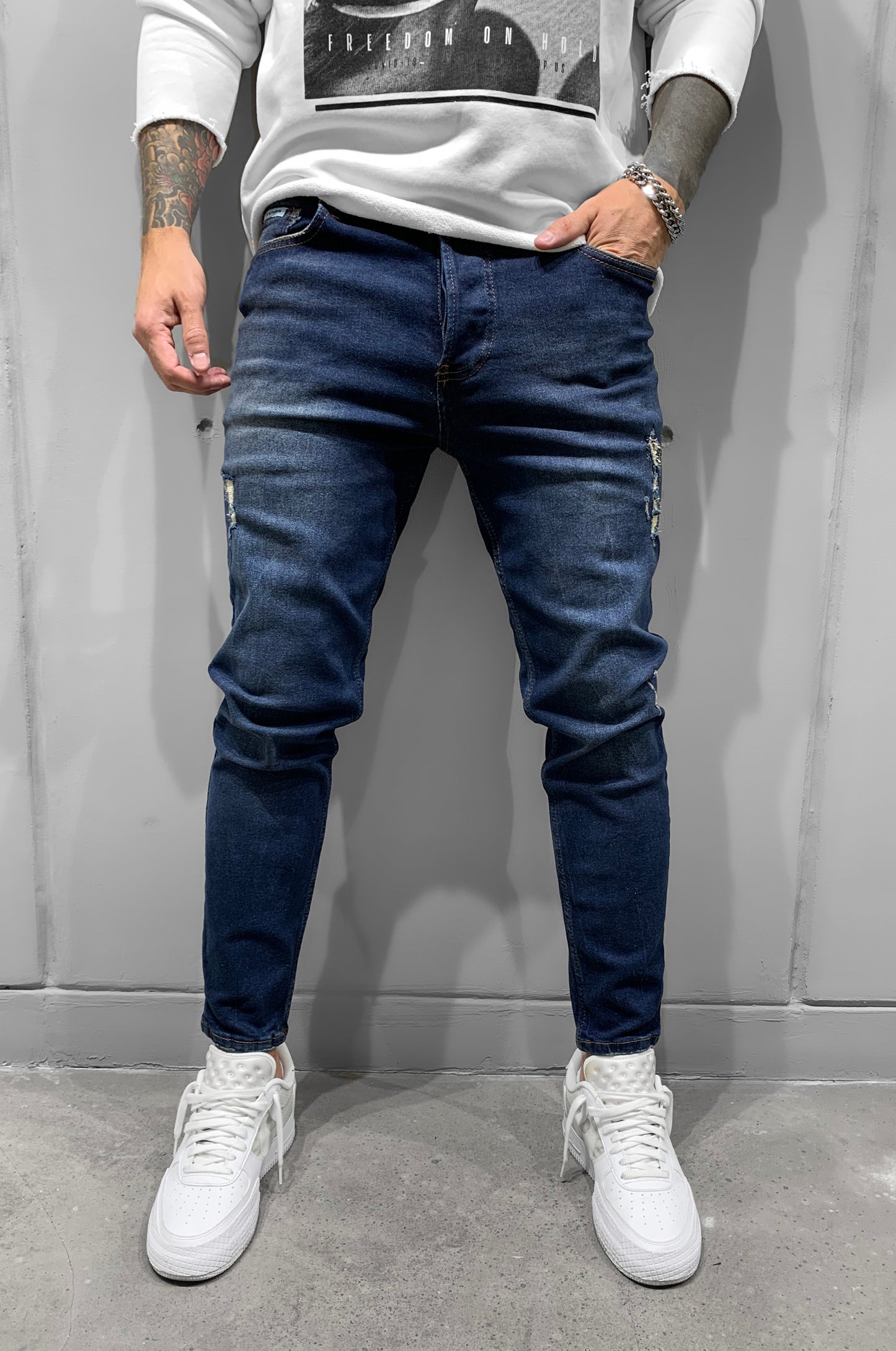 Jean Βlack Island 6446 Μπλέ Slim fit