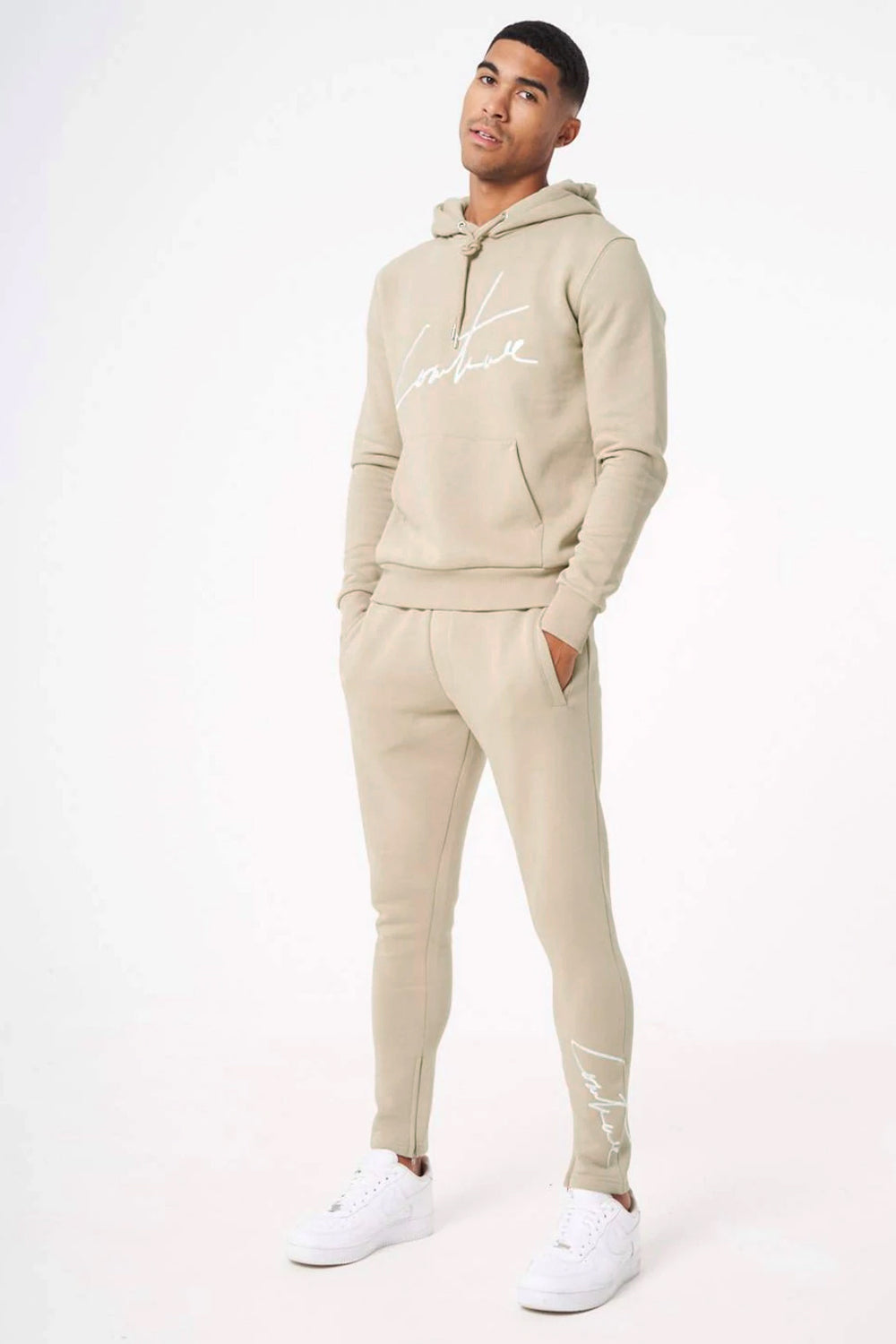 The Couture Club Essentials Slim Fit Hoodie - SS22MC59 ΒEIGE