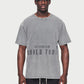 The Couture Club   Flaming Heart World Tour Graphic T-Shirt - ACIDWASH