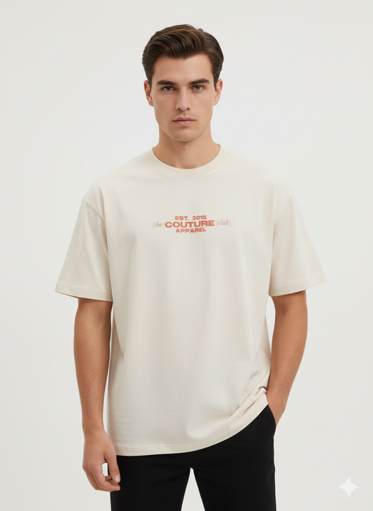 The Couture Club Members Only Graphic T-shirt - SS22MC43 Beige