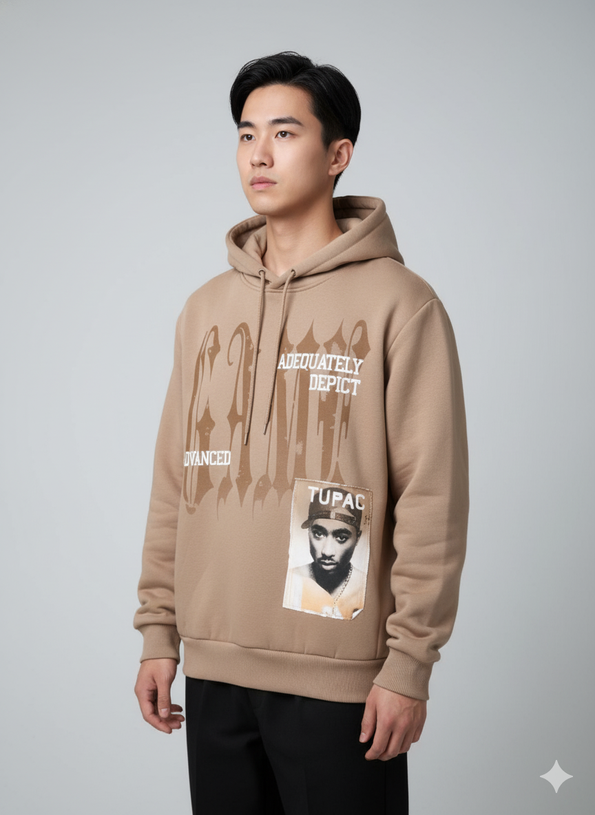 New Metality Ανδρικό Φούτερ Μπέζ MW6865