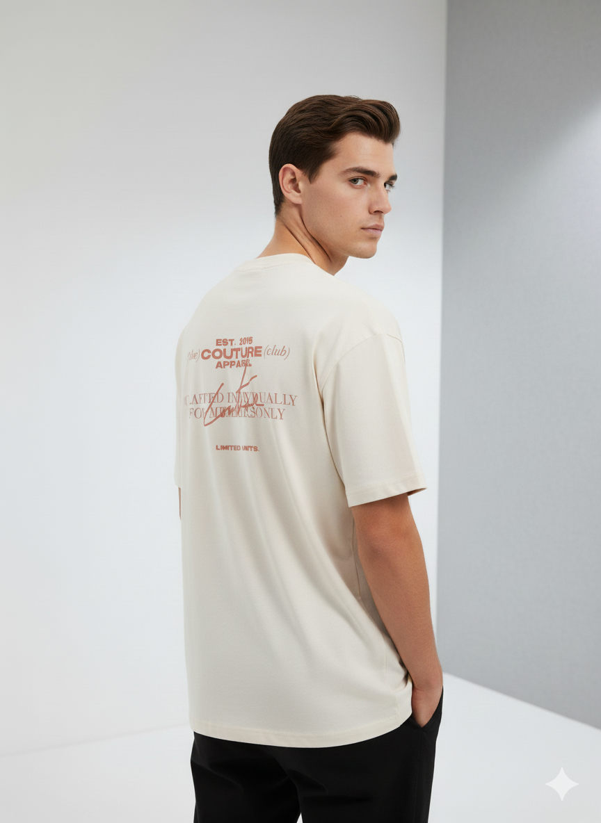 The Couture Club Members Only Graphic T-shirt - SS22MC43 Beige