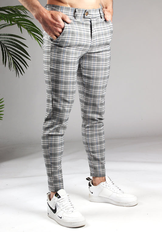 Chino OEM Bluegrid Γκρί Καρό skinny fit