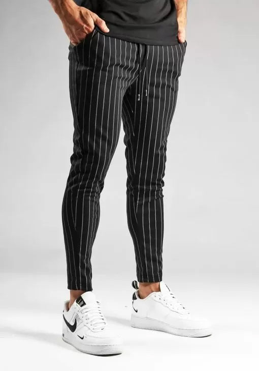 Chino Φόρμα OEM Pinstripeblack Μαύρο Ριγέ skinny fit