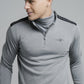 SikSilk L/S Quarter Zip Sport Top - Grey Marl SS-18737