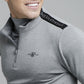 SikSilk L/S Quarter Zip Sport Top - Grey Marl SS-18737
