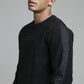 SikSilk L/S Loop Back Embroidered Sweater - Black
