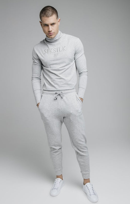 SikSilk L/S Turtle Neck Gym  - Grey Marl SS-19509