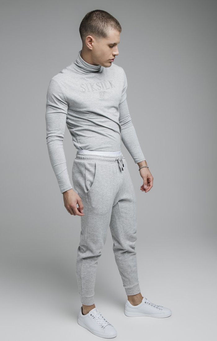 SikSilk L/S Turtle Neck Gym  - Grey Marl SS-19509