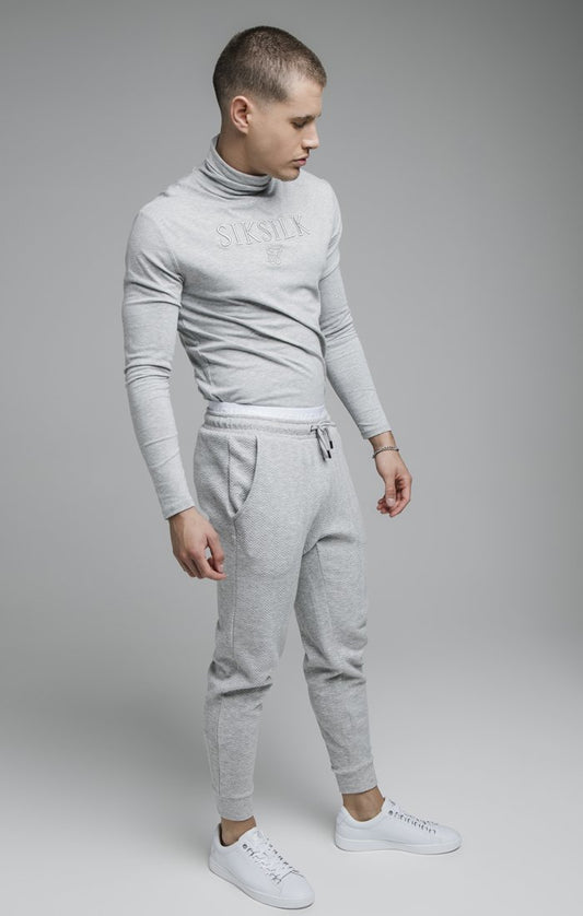 SikSilk L/S Turtle Neck Gym  - Grey Marl SS-19509
