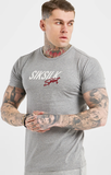 SikSilk Grey Marl Sports Muscle Fit T-Shirt SS-20113