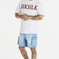 SikSilk White Rhinestone Oversized T-Shirt SS-20894