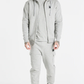 SikSilk Grey Marl Essential Zip Through Funnel Neck Hoodie SS-20947
