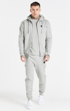 SikSilk Grey Marl Essential Zip Through Funnel Neck Hoodie SS-20947