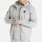 SikSilk Grey Marl Essential Zip Through Funnel Neck Hoodie SS-20947