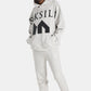 Messi X SikSilk Monogram Print Oversized Hoodie - Grey SS-21001