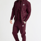 SikSilk Burgundy Essential Zip Through Funnel Neck Hoodie SS-21188