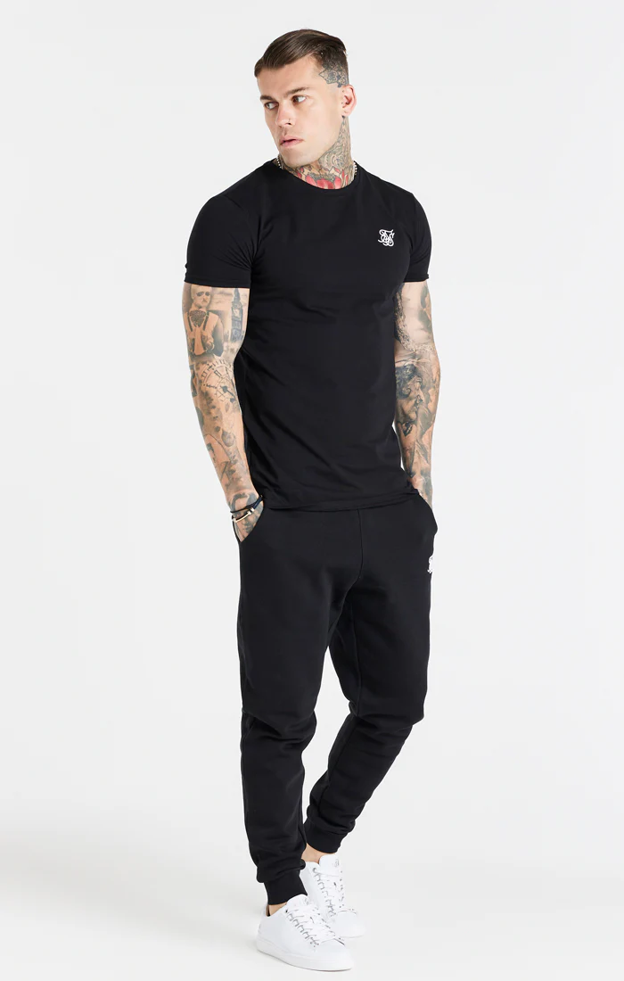 SikSilk Black Essential Cuffed Jogger SS-21205