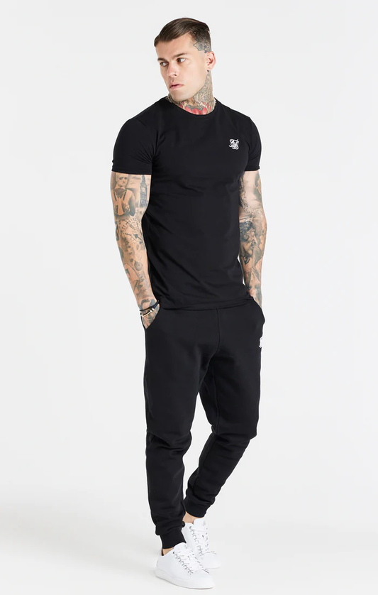 SikSilk Black Essential Cuffed Jogger SS-21205