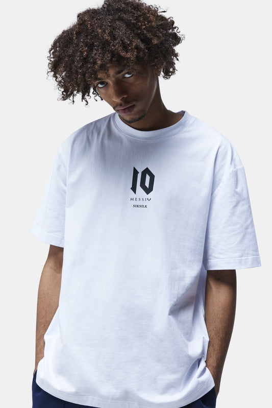 Messi X SikSilk Oversized Logo Tee - White SS-21332