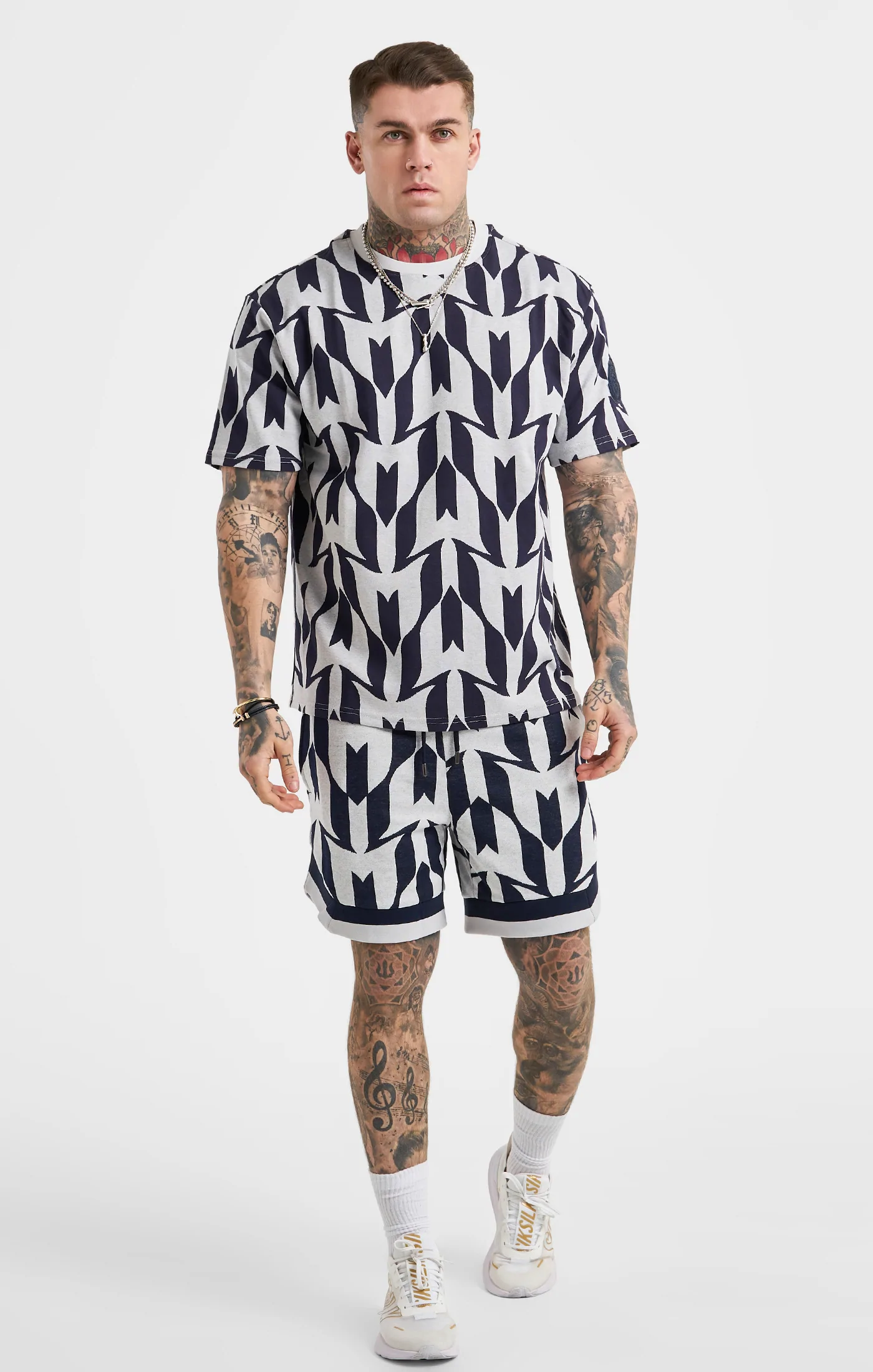 SikSilk Messi x SikSilk Navy T-Shirt SS-21982