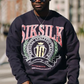 SikSilk Navy Varsity Anniversary Print Sweatshirt SS-22446