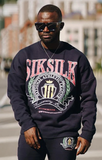 SikSilk Navy Varsity Anniversary Print Sweatshirt SS-22446