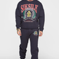 SikSilk Navy Varsity Anniversary Print Sweatshirt SS-22446