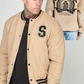 SikSilk Ecru Anniversary Varsity Jacket SS-22467