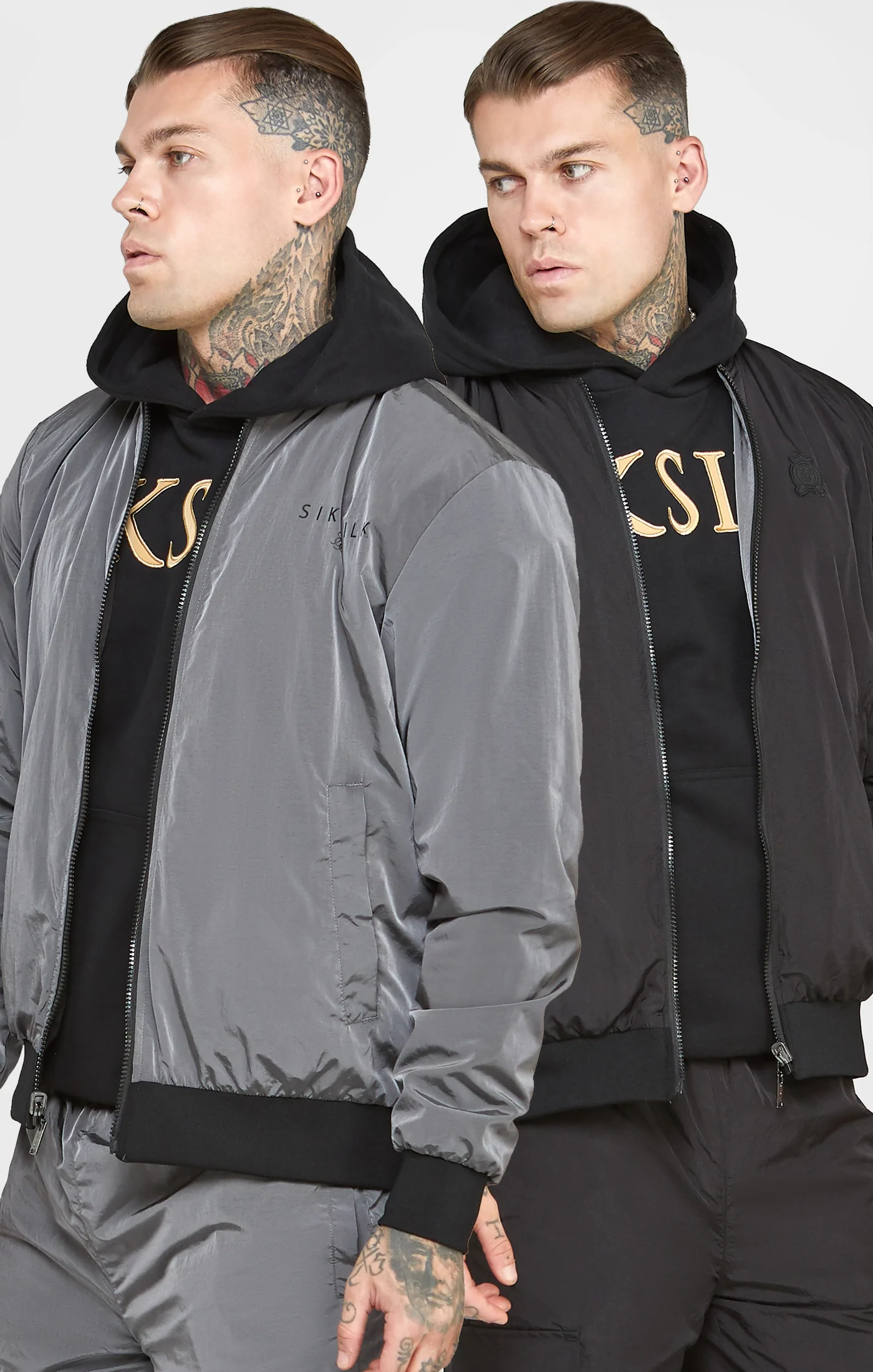 SikSilk Black Reversible Bomber SS-22611