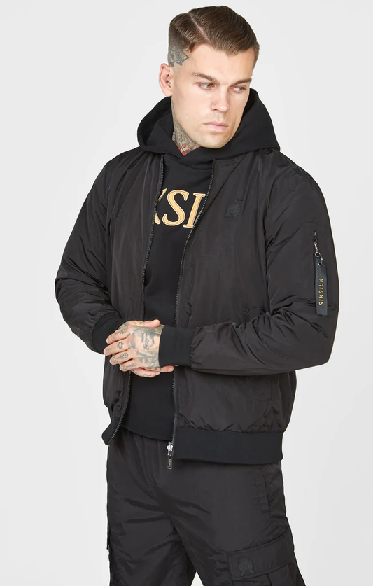SikSilk Black Reversible Bomber SS-22611