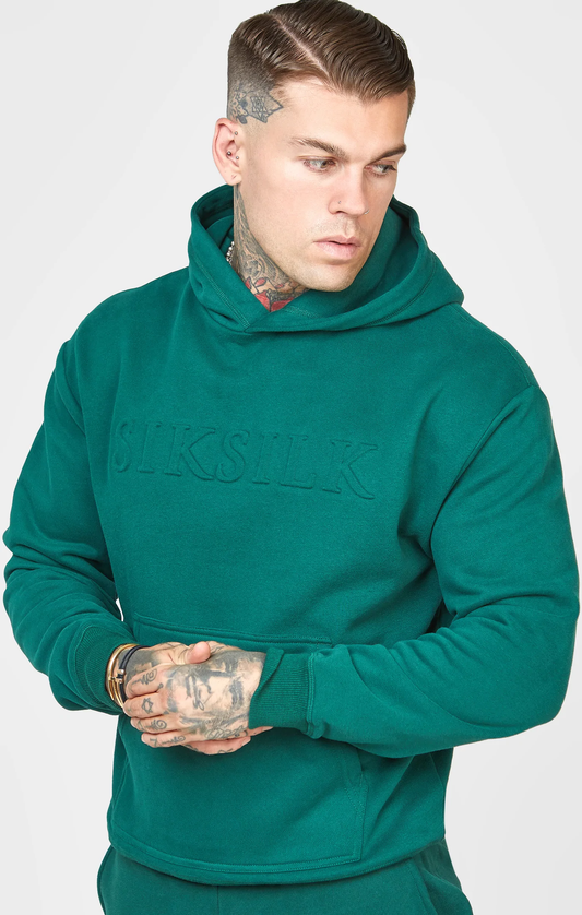 SikSilk Green Embossed Overhead Hoodie SS-22813