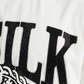 SikSilk Oversized Rhinestone Varsity T-Shirt - Ecru & Black SS-23522