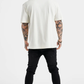 SikSilk Oversized Rhinestone Varsity T-Shirt - Ecru & Black SS-23522
