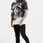 SikSilk Black Varsity Print Oversized T-Shirt SS-23587