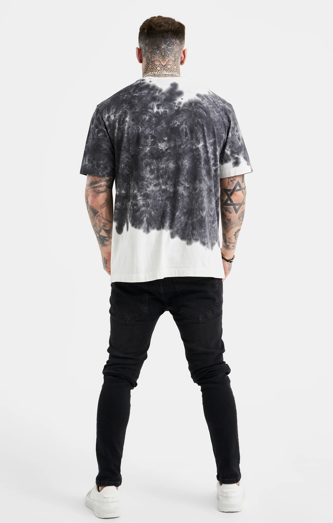 SikSilk Black Varsity Print Oversized T-Shirt SS-23587