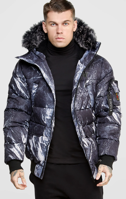 SikSilk Alpine Camo Bomber Jacket SS-23709