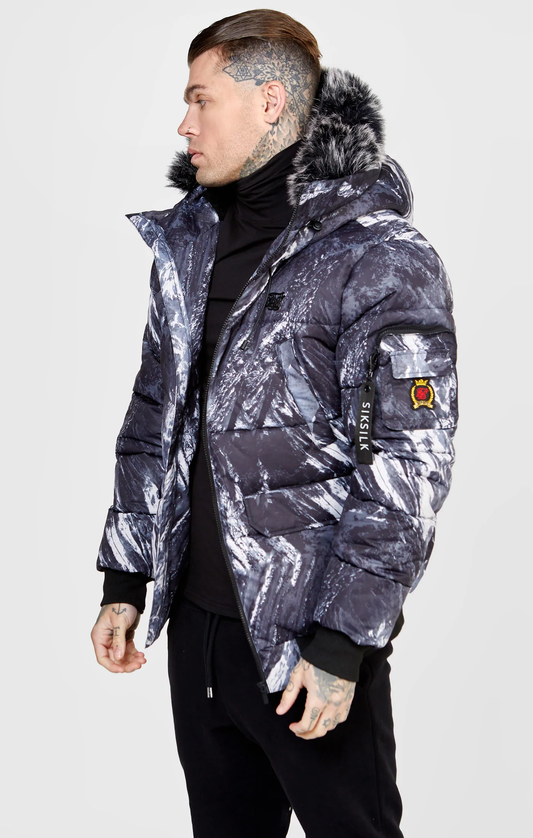 SikSilk Alpine Camo Bomber Jacket SS-23709