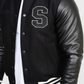 SikSilk Black Varsity Bomber Jacket SS-24046