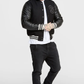 SikSilk Black Varsity Bomber Jacket SS-24046