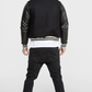 SikSilk Black Varsity Bomber Jacket SS-24046