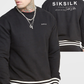 SikSilk Black Oversized Back Logo Sweat SS-24059
