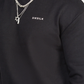 SikSilk Black Oversized Back Logo Sweat SS-24059