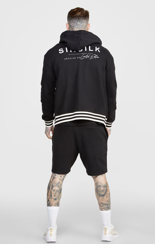 SikSilk Black Back Logo Zip-Thru Hoodie SS-24060